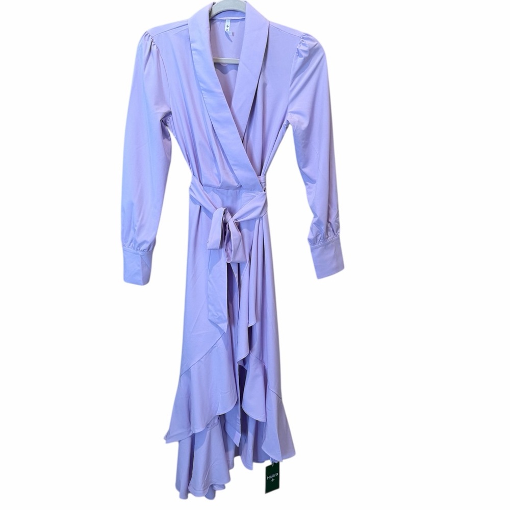 Halara Wrap Dress, Cascading Ruffle Skirt and Tue Waist, Size XS
